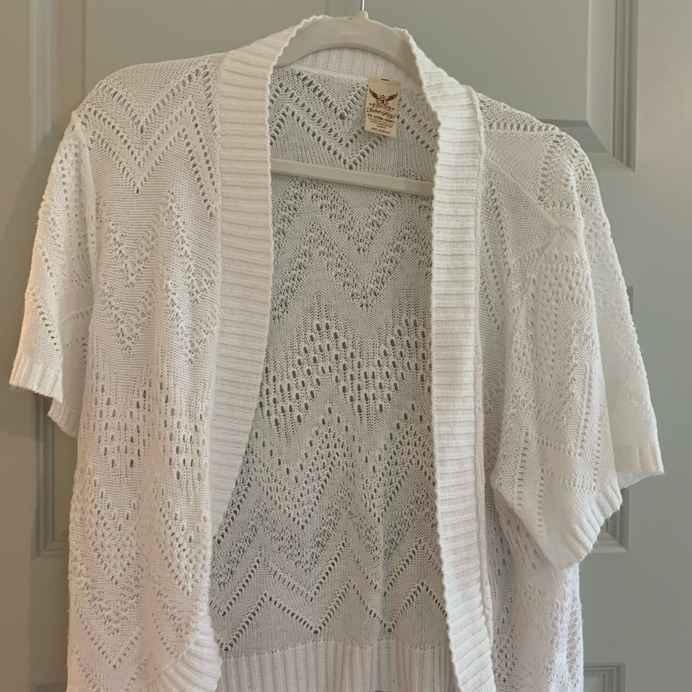 White bolero sweater
